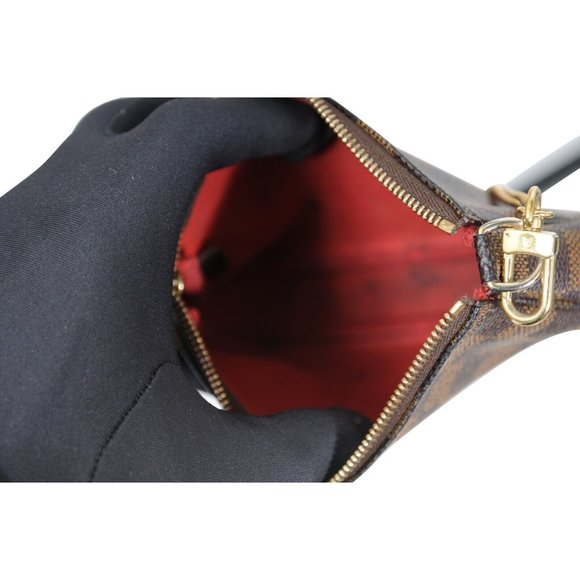 Louis Vuitton LV Damier Ebene Mini Pochette Accessories Brown Canvas Clutch - Picture 12 of 13